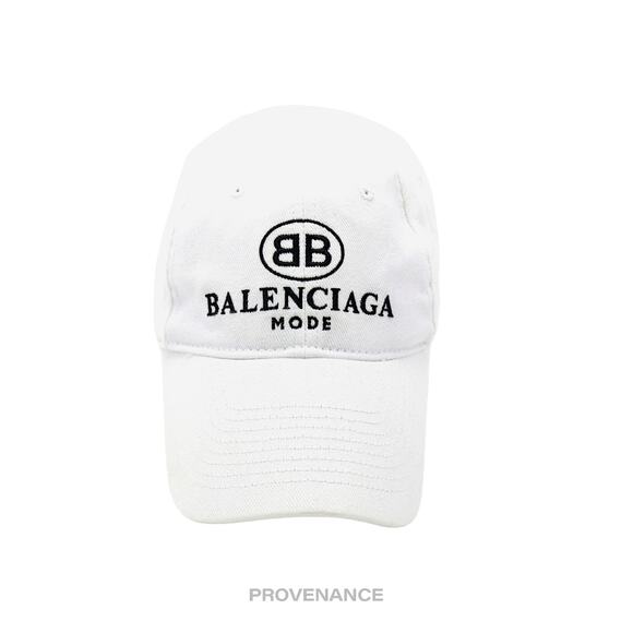 🔴 Balenciaga BB Logo Mode Embroidered Cap Hat - White - Picture 1 of 10